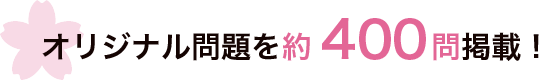 オリジナル問題を約 400 問掲載！